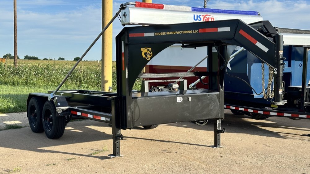 16FT 20K GVWR Gooseneck Roll-Off Trailer | Wireless Remote | Hydraulic Jacks | Auto Tarp