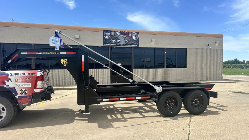 16FT 20K GVWR Gooseneck Roll-Off Trailer | Wireless Remote | Hydraulic Jacks | Auto Tarp