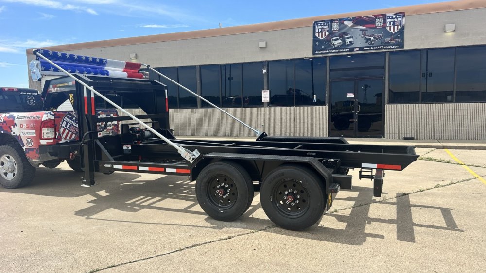 16FT 20K GVWR Gooseneck Roll-Off Trailer | Wireless Remote | Hydraulic Jacks | Auto Tarp