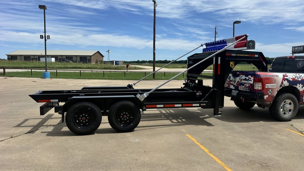 16FT 20K GVWR Gooseneck Roll-Off Trailer | Wireless Remote | Hydraulic Jacks | Auto Tarp