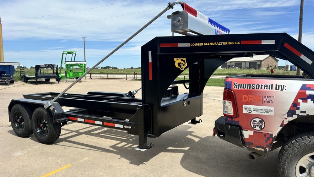 16FT 20K GVWR Gooseneck Roll-Off Trailer | Wireless Remote | Hydraulic Jacks | Auto Tarp
