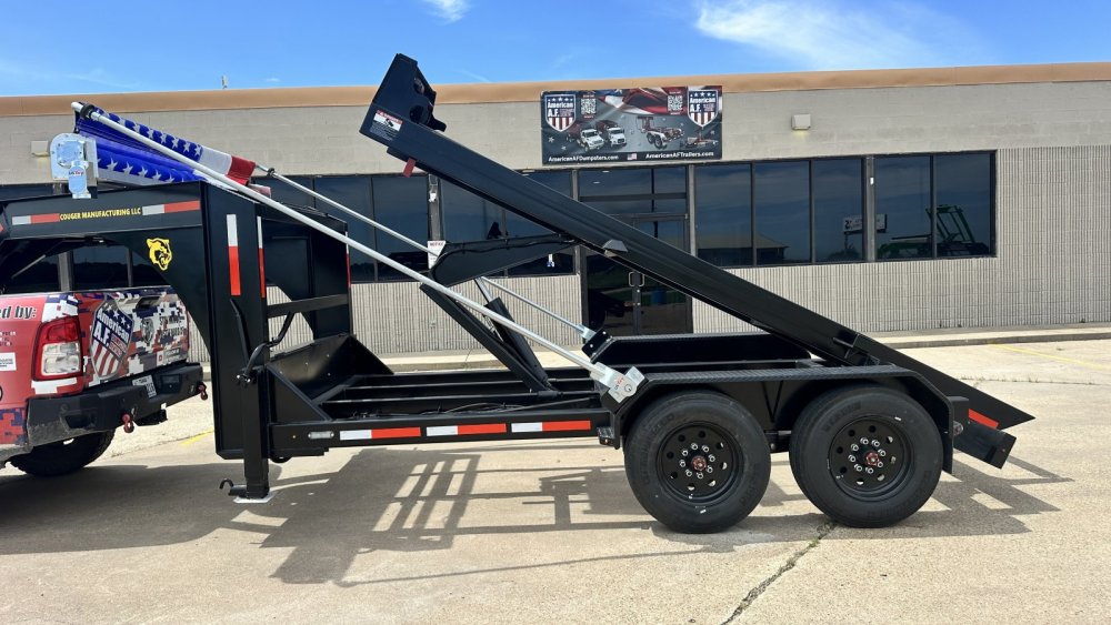16FT 20K GVWR Gooseneck Roll-Off Trailer | Wireless Remote | Hydraulic Jacks | Auto Tarp