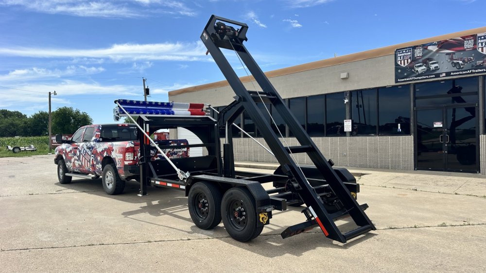 16FT 20K GVWR Gooseneck Roll-Off Trailer | Wireless Remote | Hydraulic Jacks | Auto Tarp