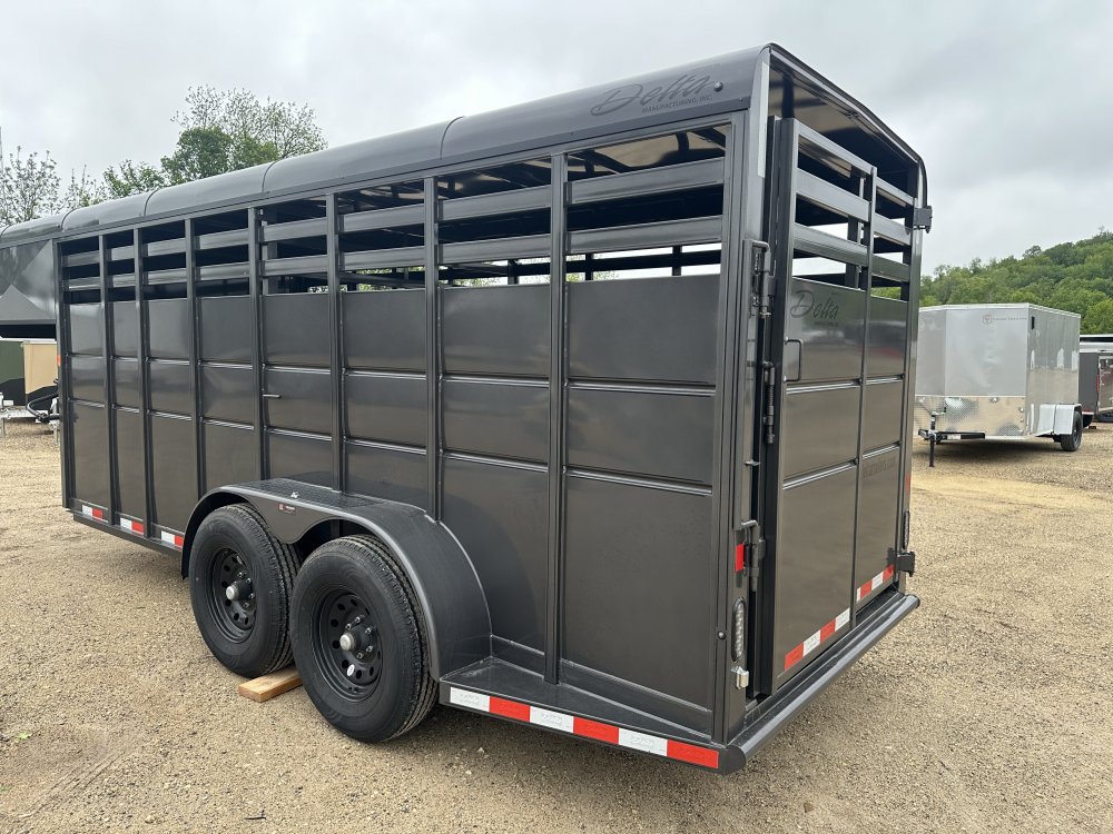 2025 Delta Manufacturing 6X16 Gooseneck Stock Trailer