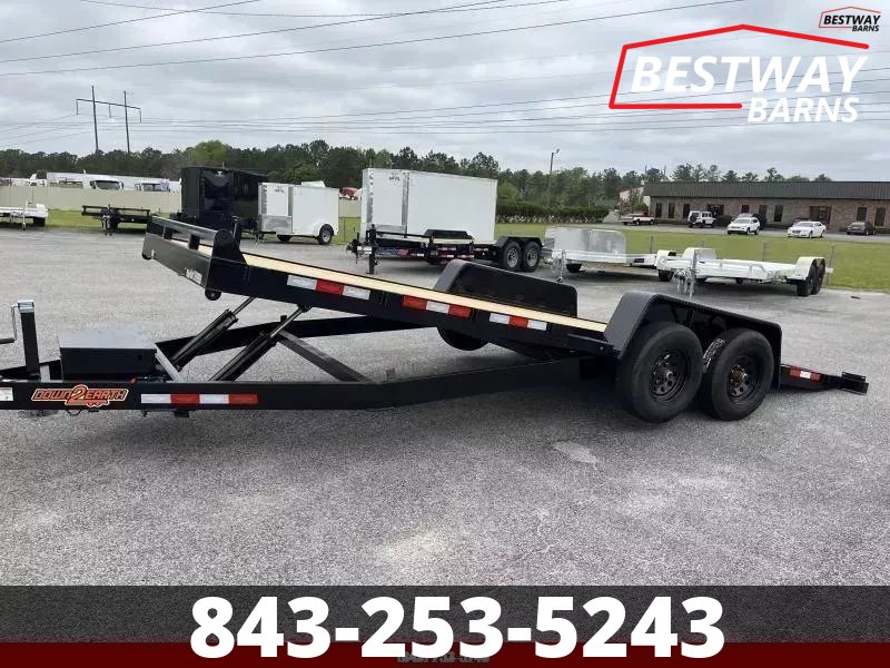 New 2026 Down 2 Earth 82X20 POWER TILT WOOD Deck Car Hauler