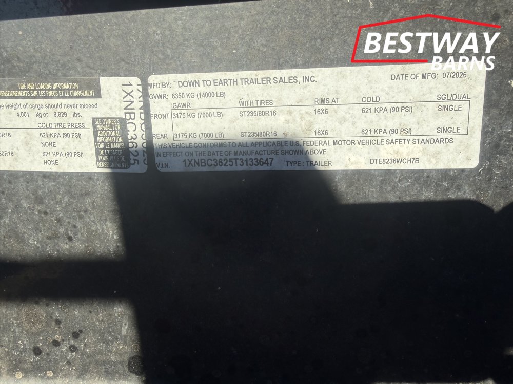 REPO 2026 Down 2 Earth 82 X 36' DUAL CAR HAULER Car Hauler