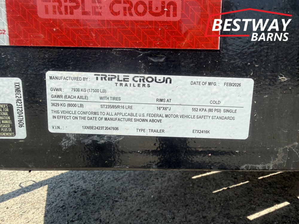 New 2026 Triple Crown 82 X 24 HAULER Equipment