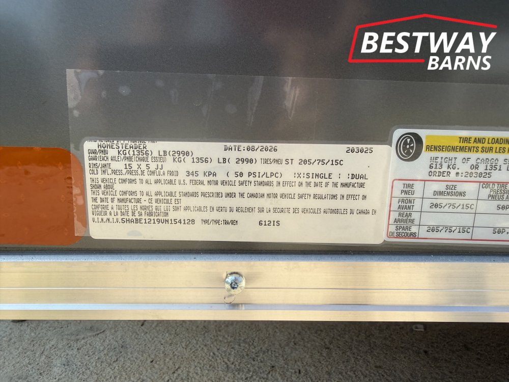 New 2027 HOMESTEADER 6 X 12 SA Enclosed Cargo