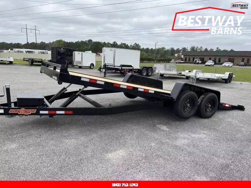 New 2026 Down 2 Earth 82X20 POWER TILT WOOD Deck Car Hauler