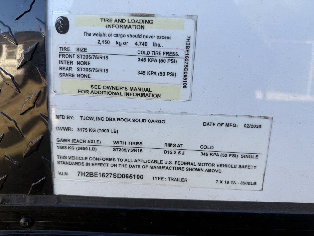 REPO 2025 Rock Solid 7X16 Enclosed Cargo