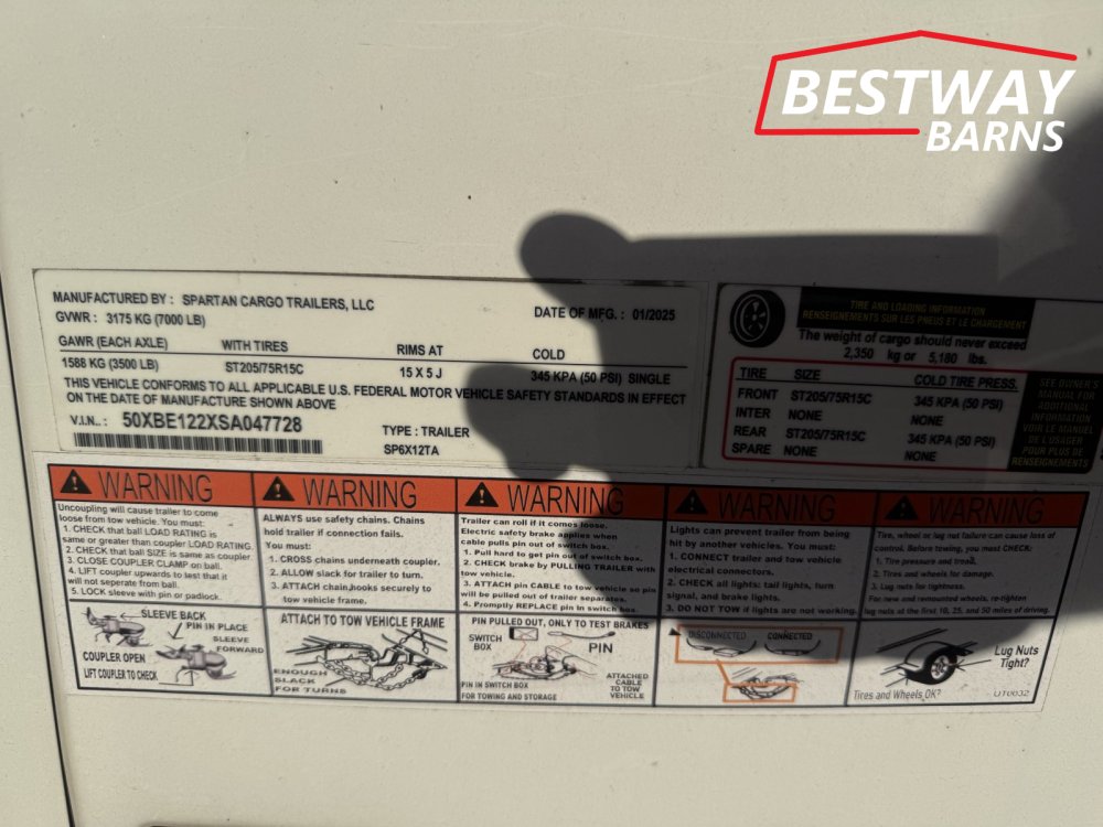 REPO 2025 SPARTAN CARGO 6 X 12 Enclosed Cargo