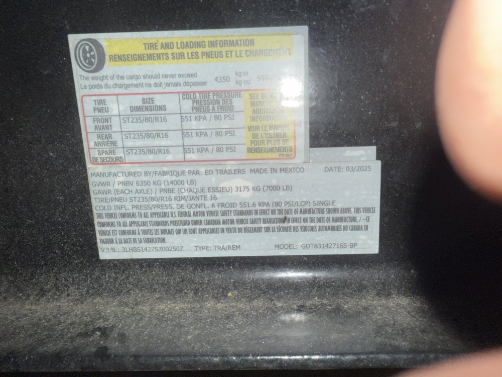 REPO 2025 ED Trailers 7 x 14 14K Dump Dump