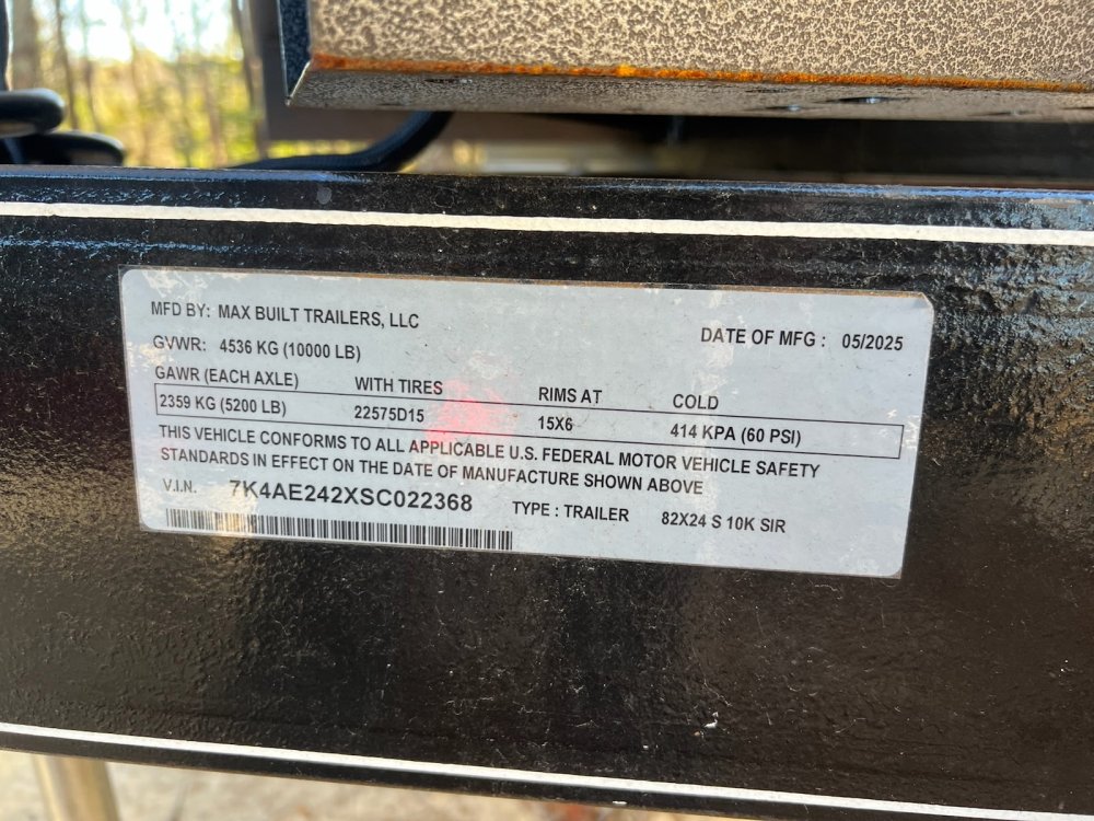 Used 2025 Max Built 7 X 24 Car Hauler