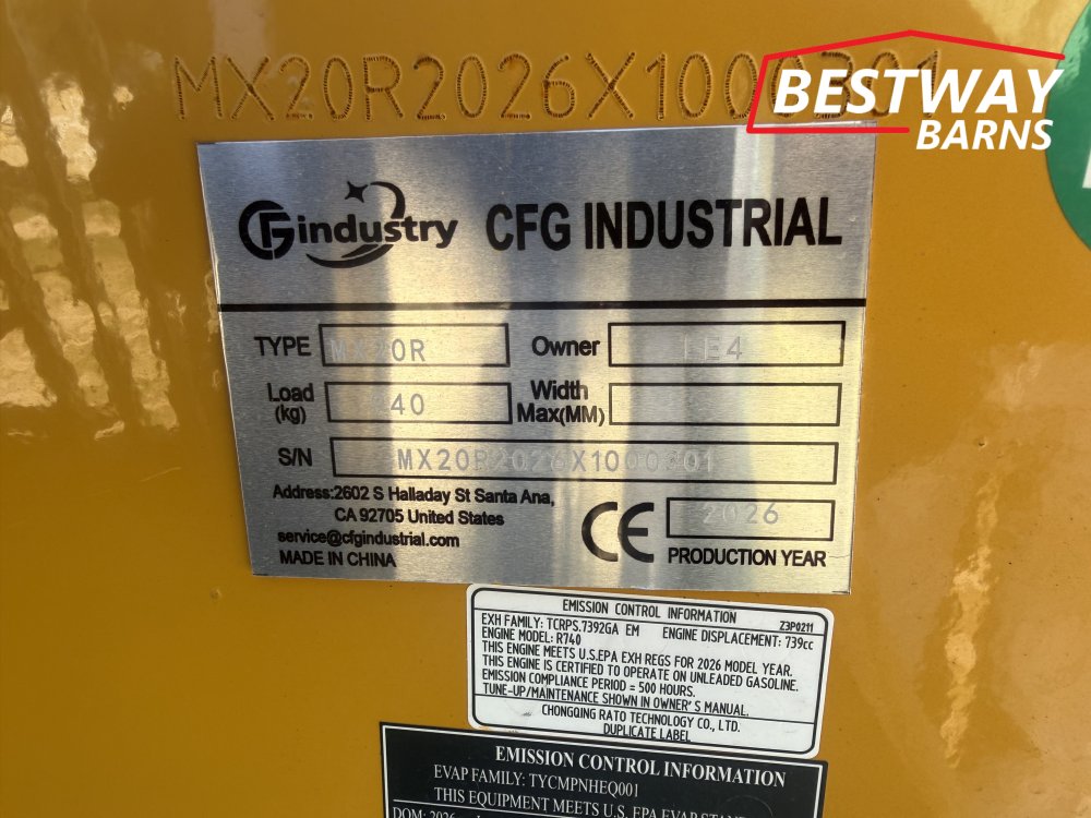 New 2026 CFG MX20R MINI EXCAVATOR Miscellaneous Equipment / Trade In