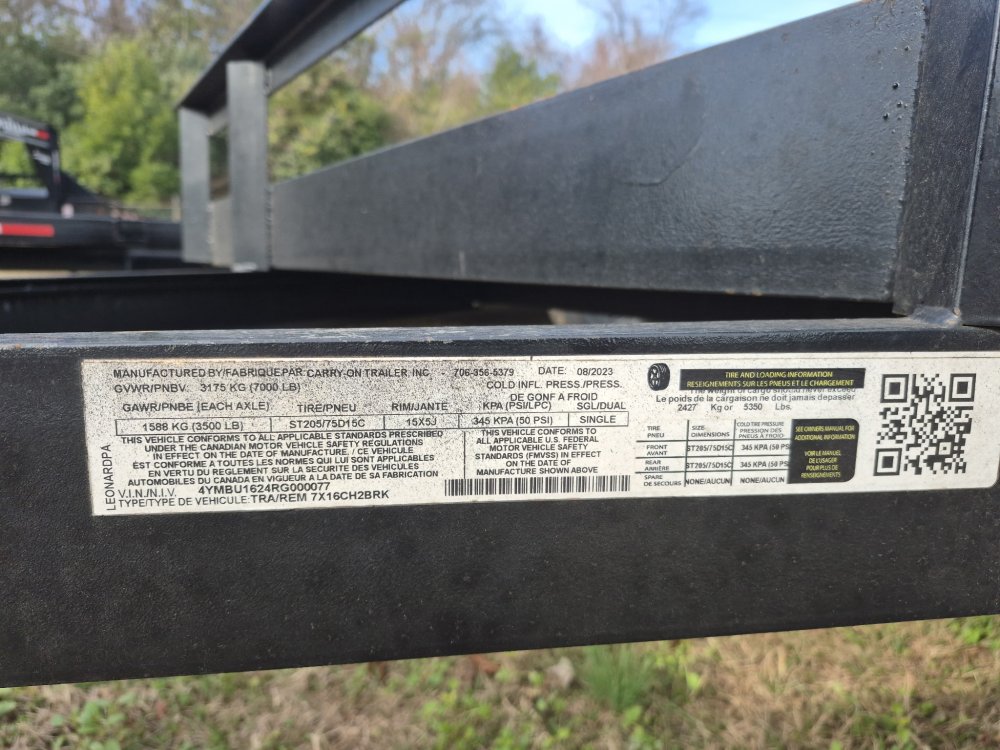 REPO 2024 Carry-On 7 X 16 Car Hauler