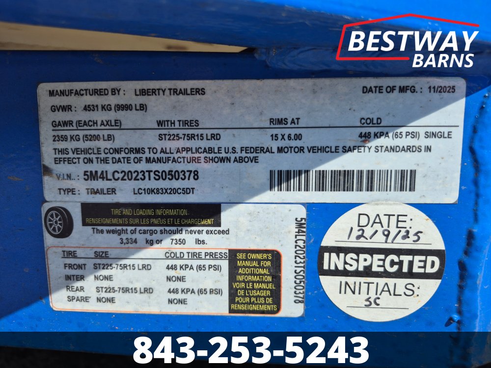 REPO 2026 Liberty 7X20 Car Hauler