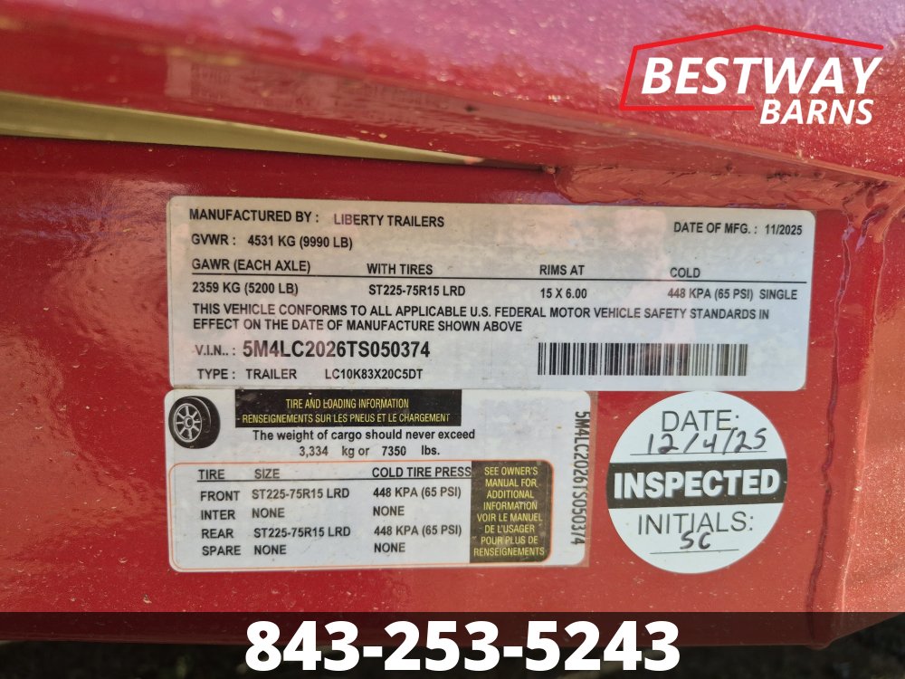 REPO 2026 Liberty 7X20 Car Hauler