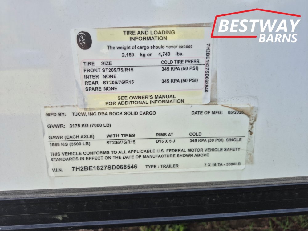 REPO 2025 Rock Solid 7X16 Enclosed Cargo