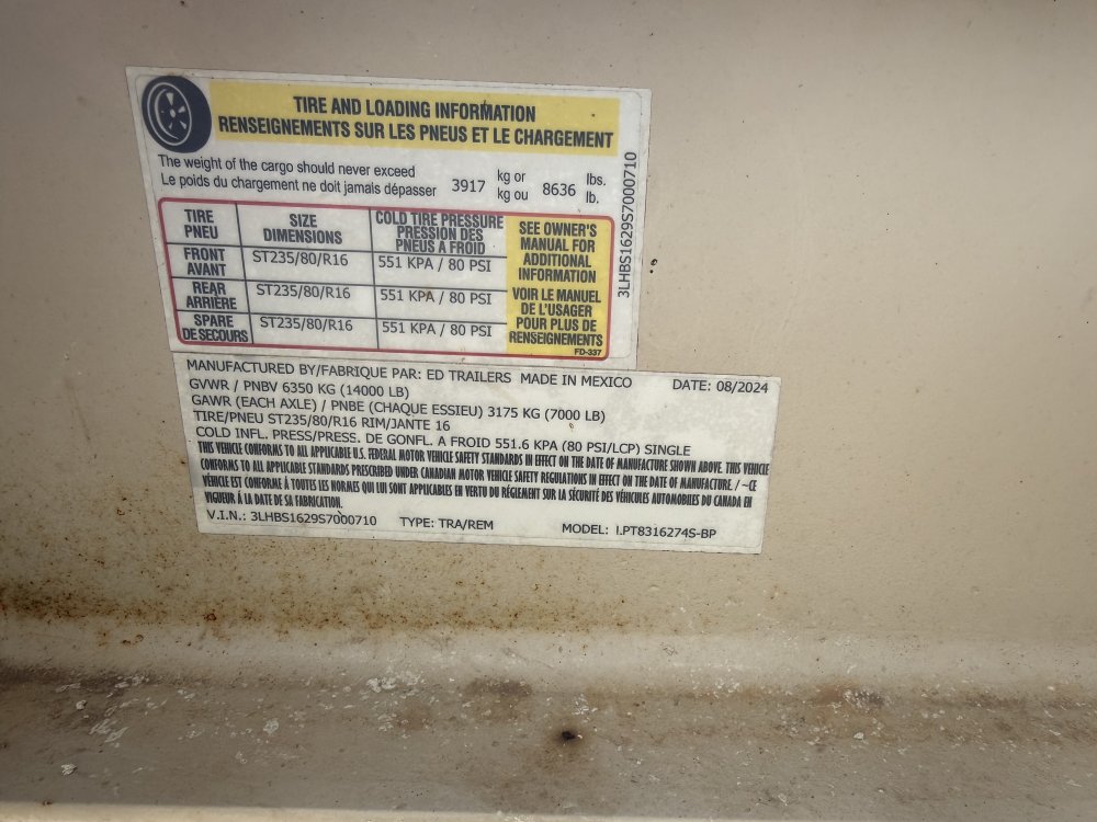 REPO 2025 ED Trailers 7X16 HIGH SIDE Dump