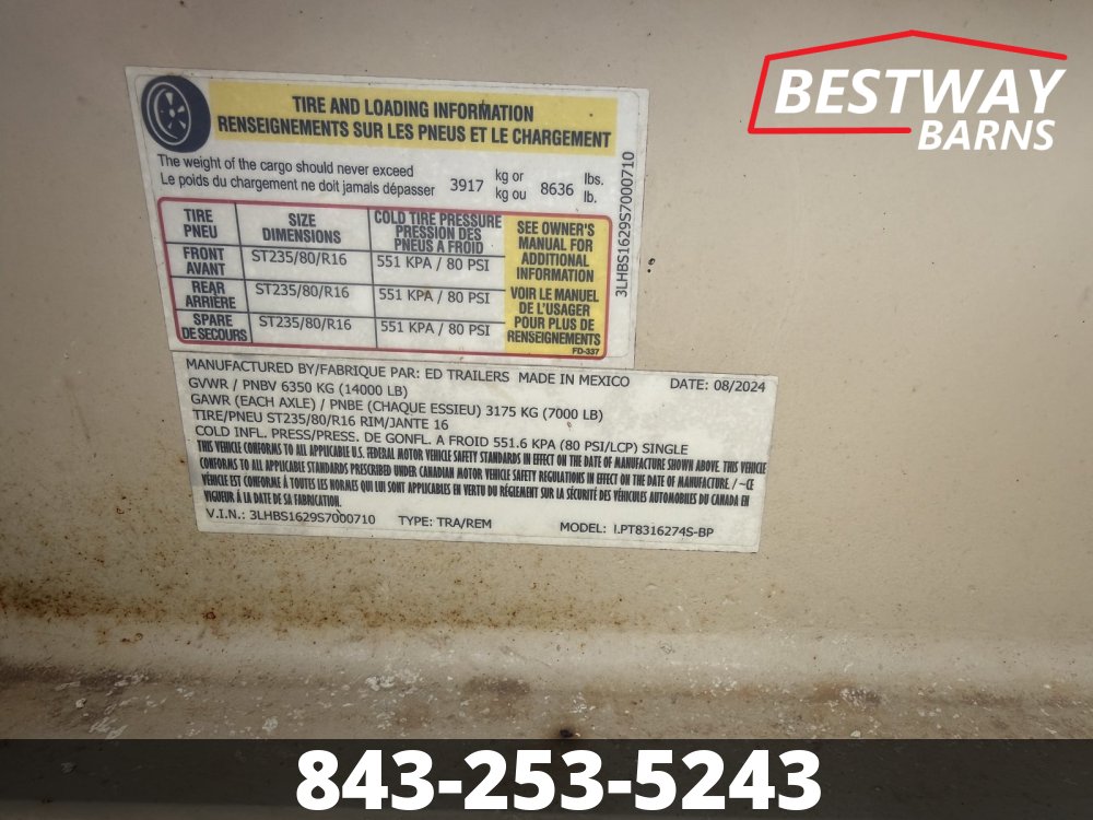 REPO 2025 ED Trailers 7X16 HIGH SIDE Dump