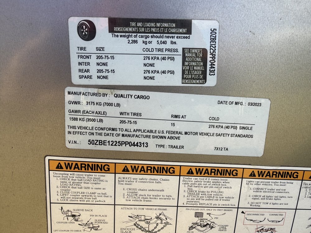 REPO 2023 Quality Cargo 6X12 TANDEM Enclosed Cargo