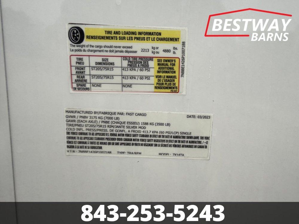 REPO 2023 Fast Cargo 7 X 14 TANDEM Enclosed Cargo