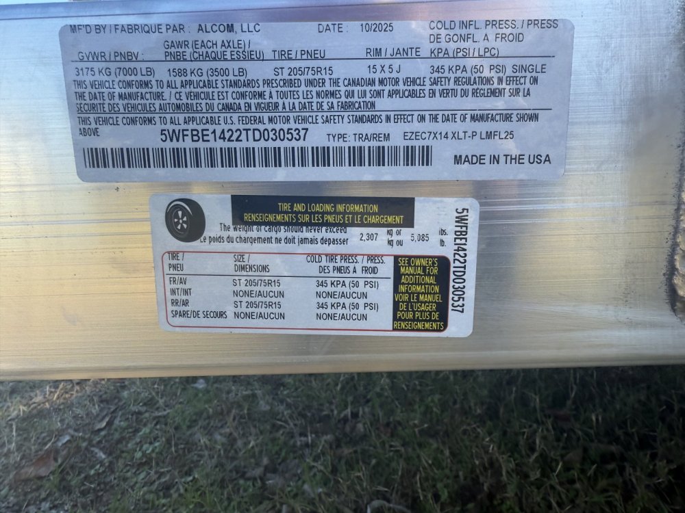 New 2026 Alcom 7X14 TANDEM ALUMINUM Enclosed Cargo