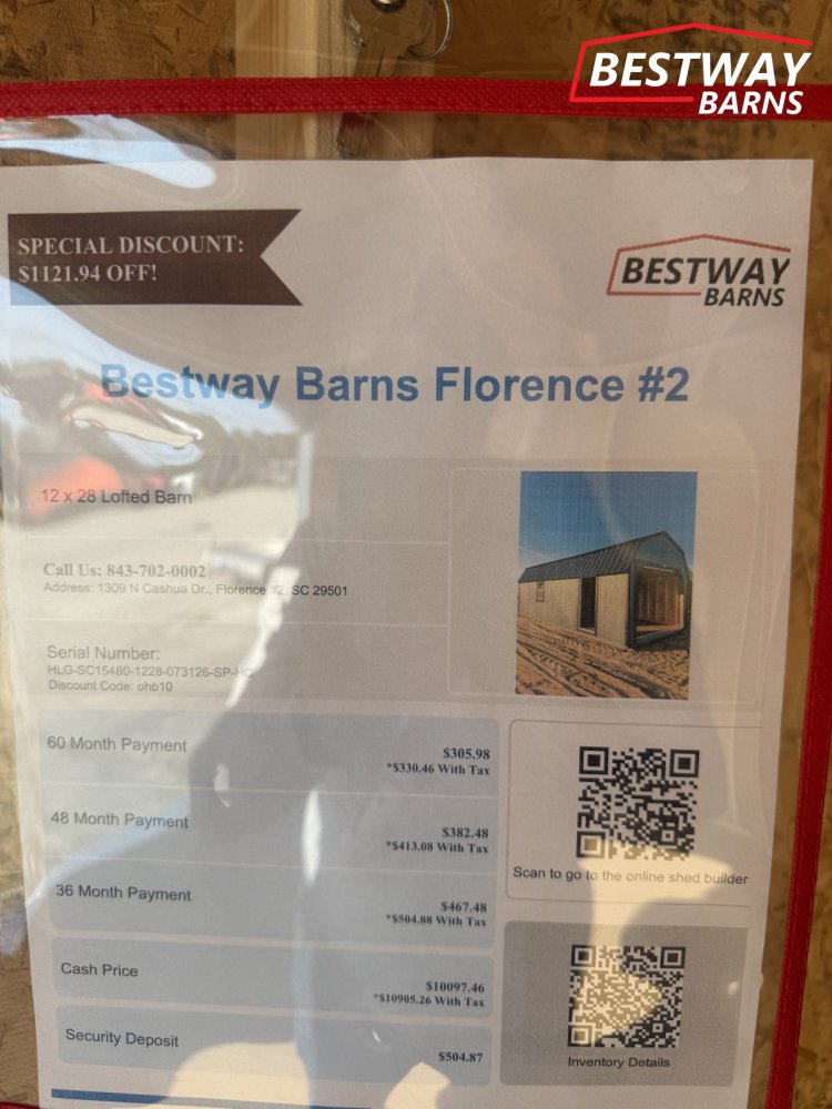New 2026 Old Hickory 12x28 GARAGE Barn