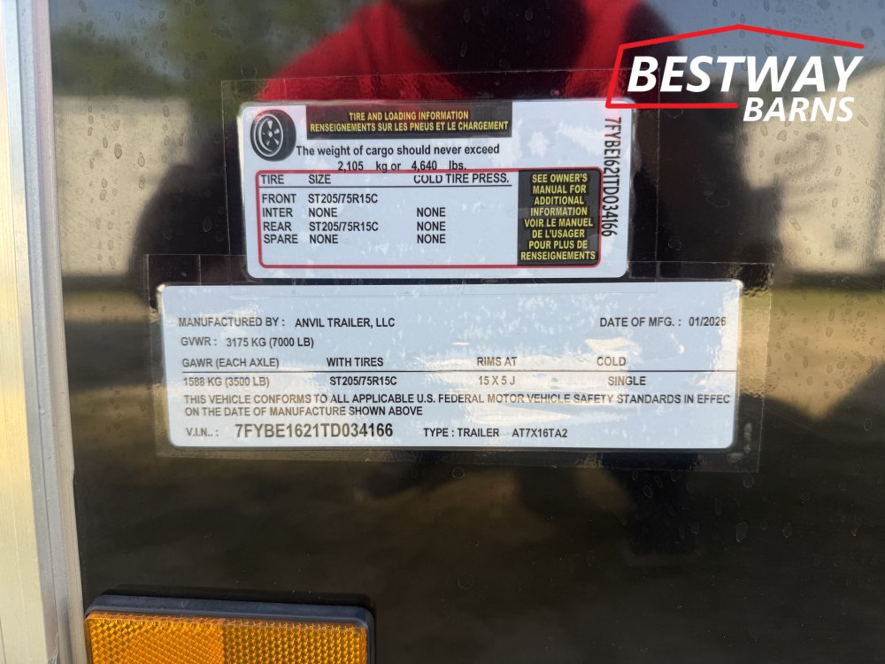 New 2026 Anvil 7 X 16 CONCESSION Enclosed Cargo