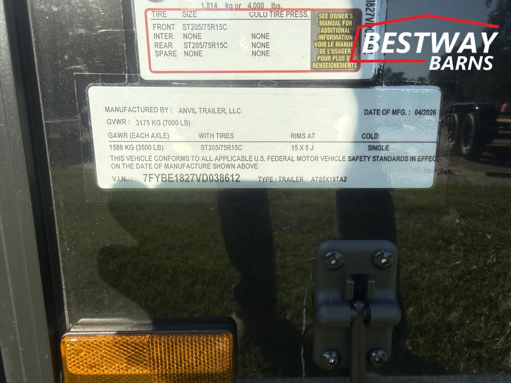 New 2027 Anvil 8.5 X 18 CONCESSION Enclosed Cargo
