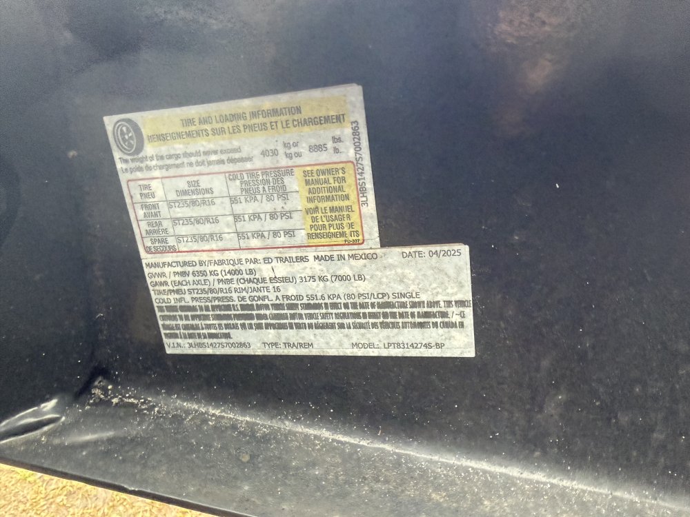 REPO 2025 ED Trailers 7X14 HIGH SIDE REPO DUMP Dump