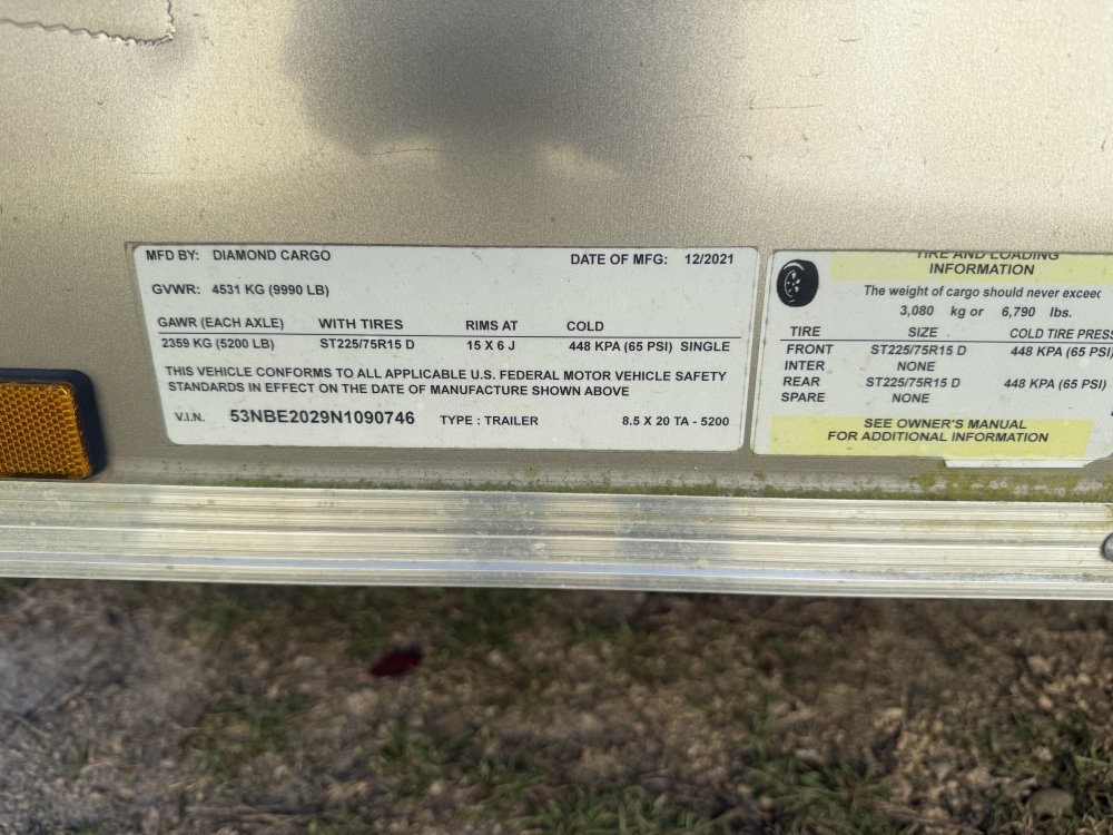 REPO 2022 Diamond Cargo 8.5 X 20 Enclosed Cargo