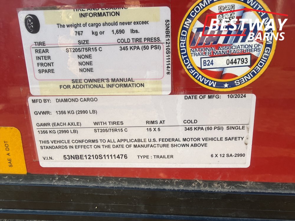 REPO 2025 Diamond Cargo 6 X 12 Enclosed Cargo