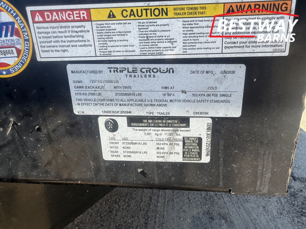 REPO 2026 Triple Crown 102 X 30 16K DECKOVER Equipment