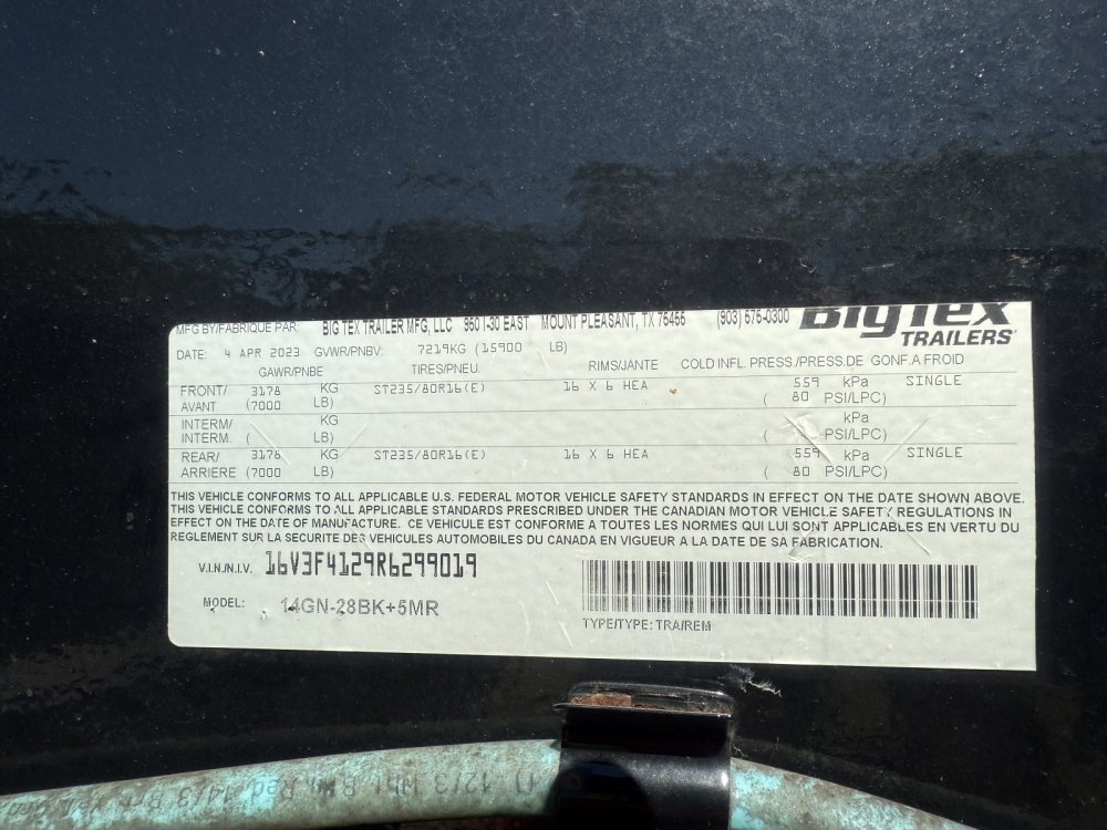 REPO 2024 Big Tex 14K 28 + 5 GOOSENECK Equipment