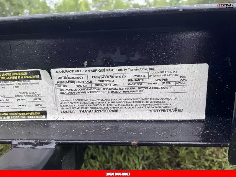 Used 2023 Quality REPO 82 X 16 Car Hauler