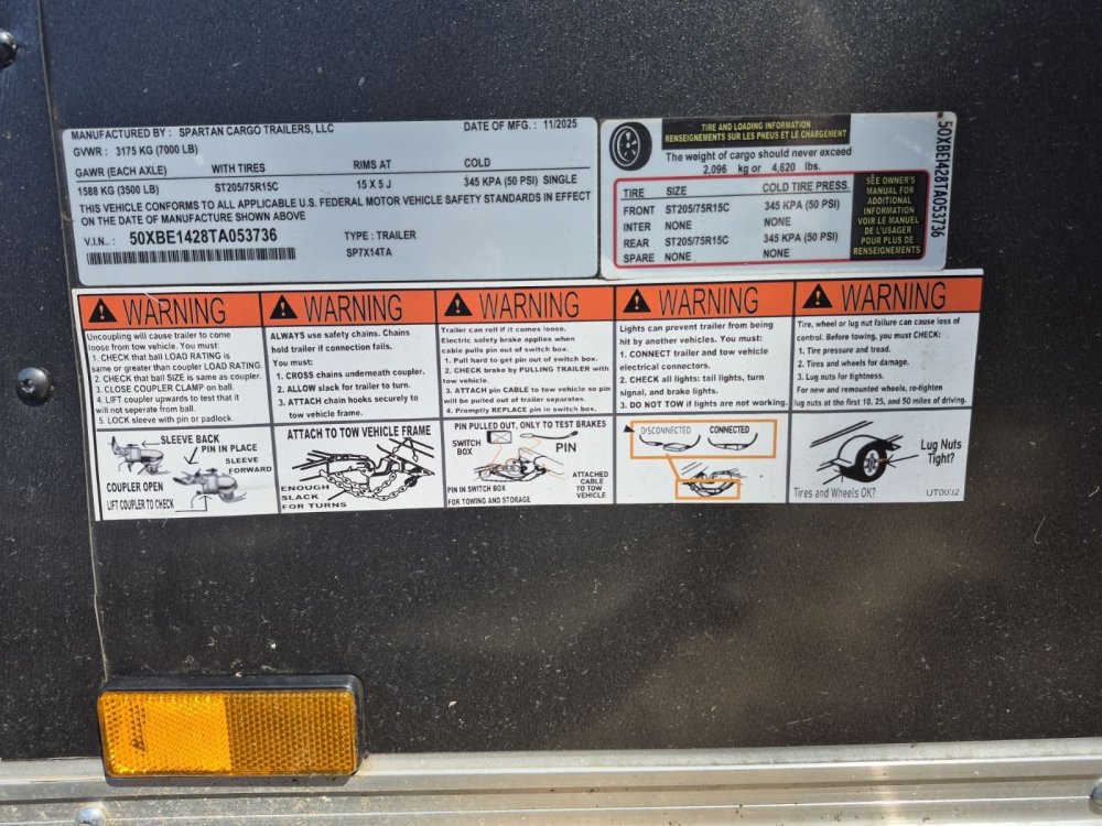 REPO 2026 SPARTAN CARGO 7 X 14 Enclosed Cargo