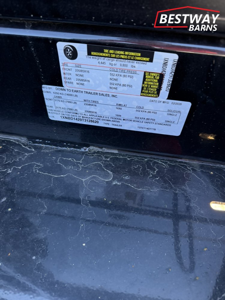 New 2026 Down 2 Earth 7 X 14 HIGH SIDE TELESCOPIC 14K Dump