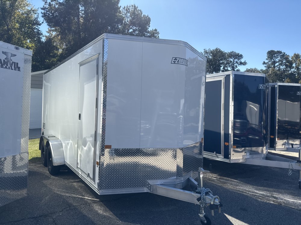 New 2025 Alcom XLT 7X16 ALUMINUM WHITE Enclosed Cargo