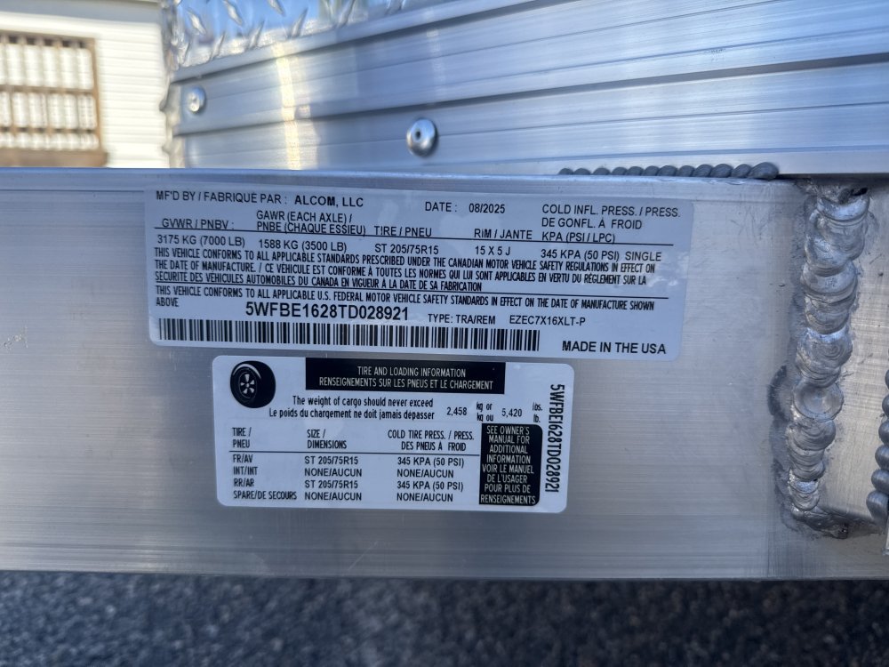 New 2025 Alcom XLT 7X16 ALUMINUM WHITE Enclosed Cargo