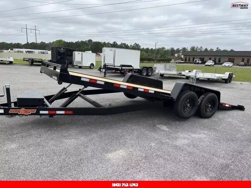 New 2026 Down 2 Earth 82X18 POWER TILT WOOD DECK Car Hauler