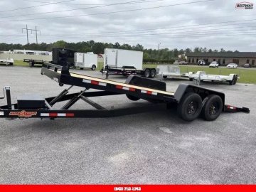 New 2025 Down 2 Earth Trailers 82X20 POWER TILT WOOD Deck Car Hauler