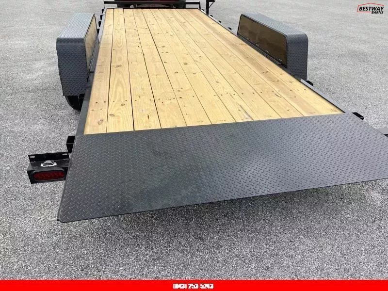 New 2025 Down 2 Earth Trailers 82X20 POWER TILT WOOD Deck Car Hauler