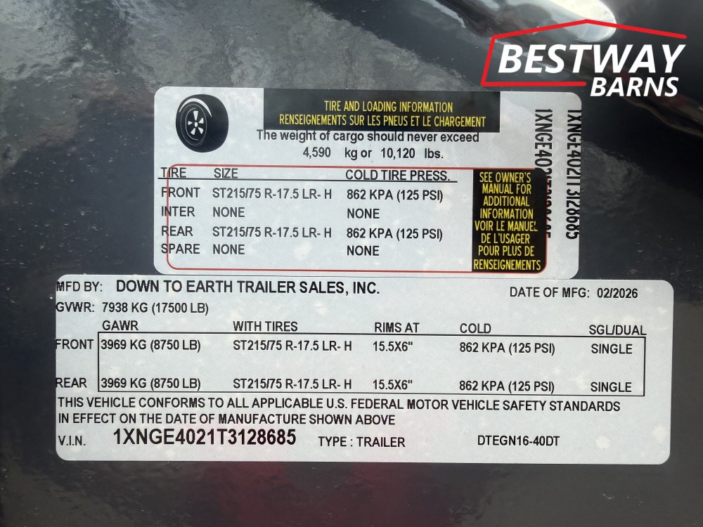 New 2026 Down 2 Earth 102 X 40 GOOSENECK 16K Equipment