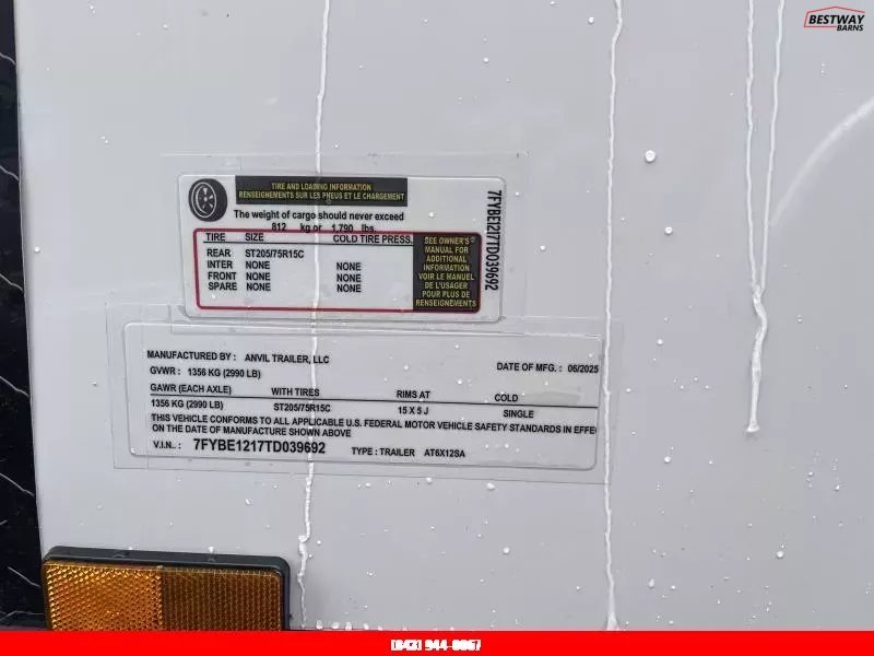 New 2025 Anvil 6X12 Enclosed Cargo