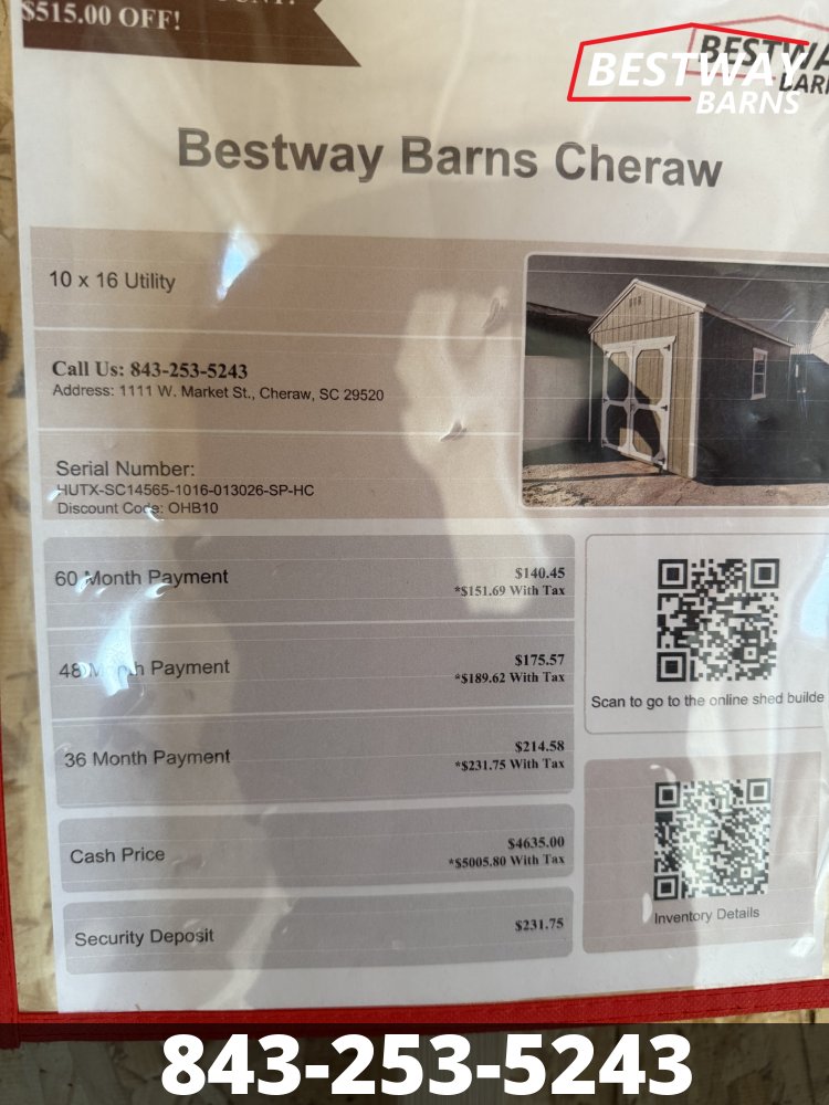 New 2026 Old Hickory 10X16 Utility Shed