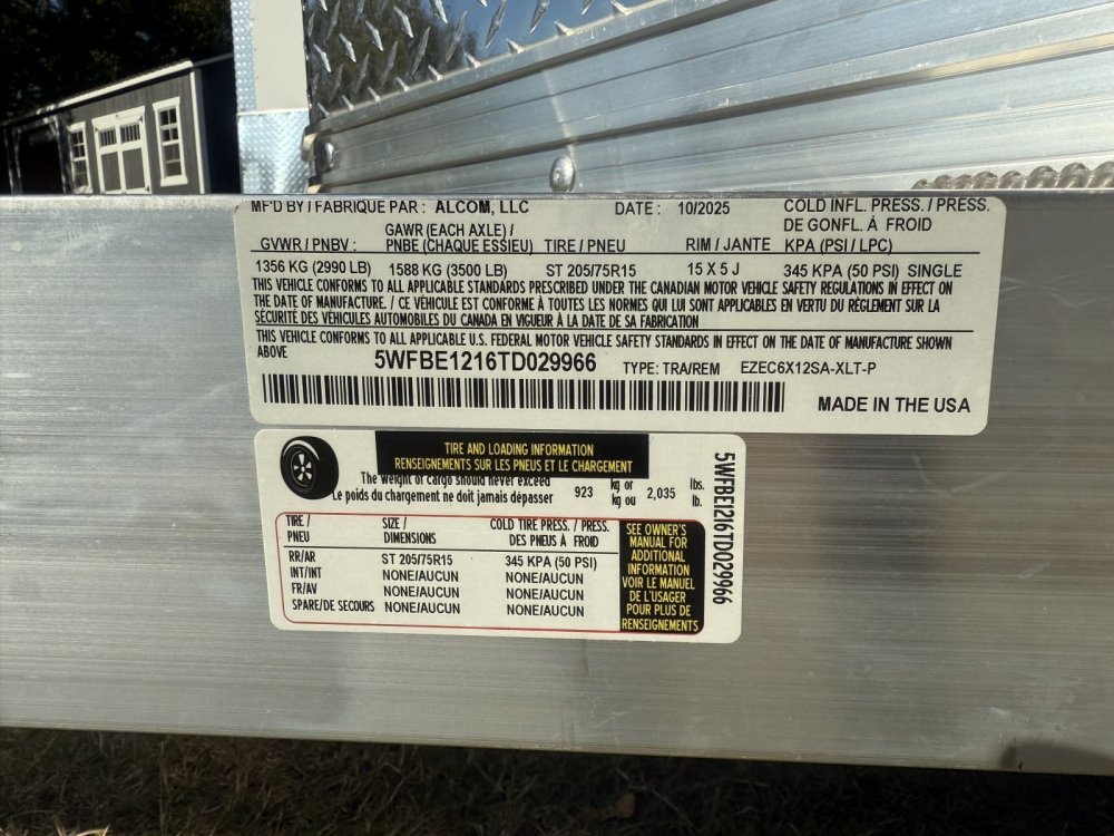 New 2026 Alcom 6X12 SA ALUMINUM Enclosed Cargo