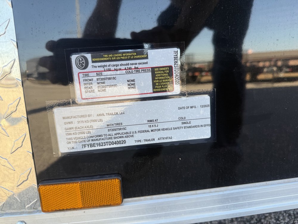 New 2026 Anvil Trailers 7X16 Enclosed Cargo