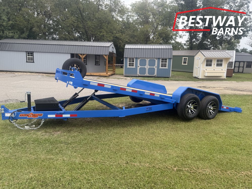 New 2027 Down 2 Earth 82X20 POWER TILT WOOD Deck Car Hauler