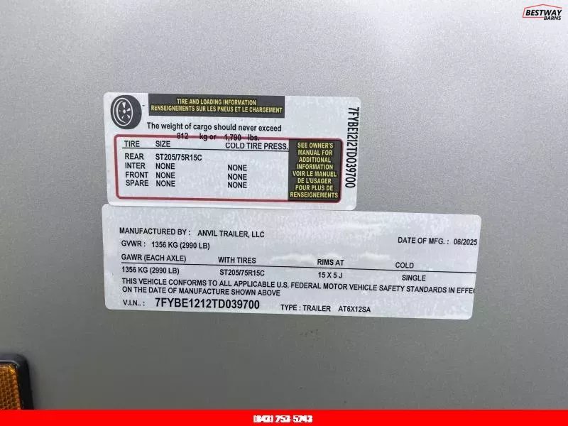 New 2025 Anvil 6X12 BLACKOUT Enclosed Cargo